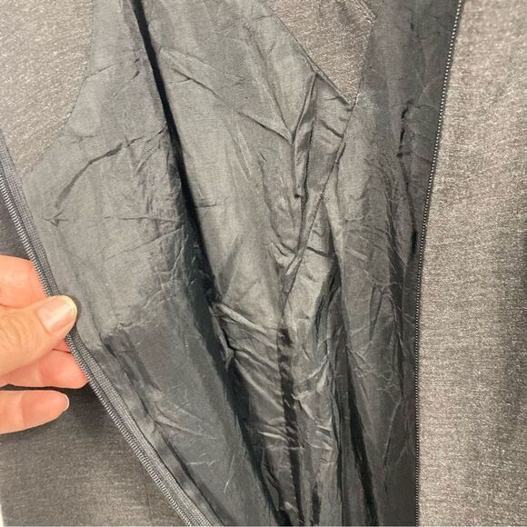 Talbots Dress SZ 12 Dark Gray Faux Wrap Rayon Maxi Fringe Lined Sleeveless Long - Picture 10 of 14